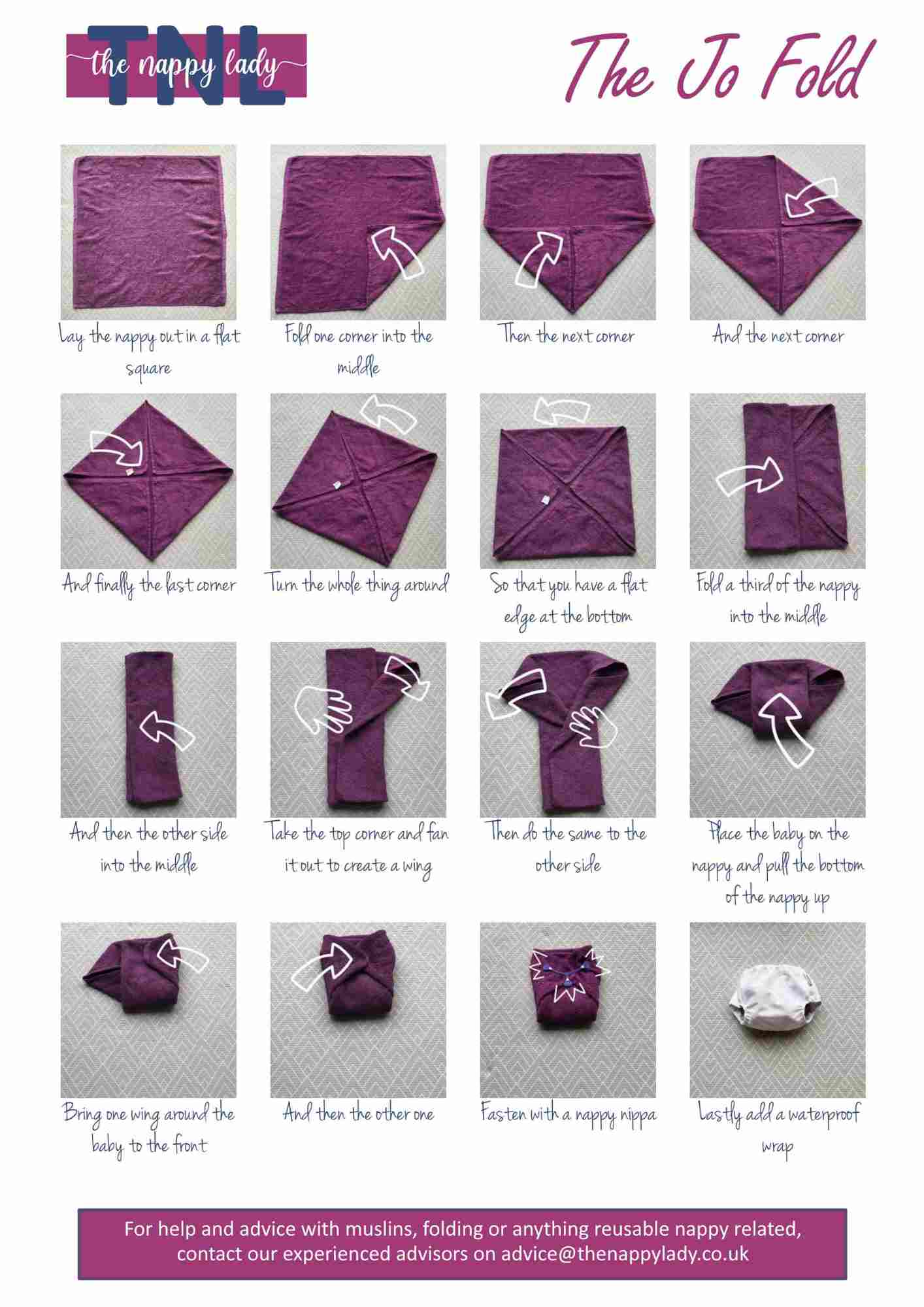 Photo guide on how to fold a terry square